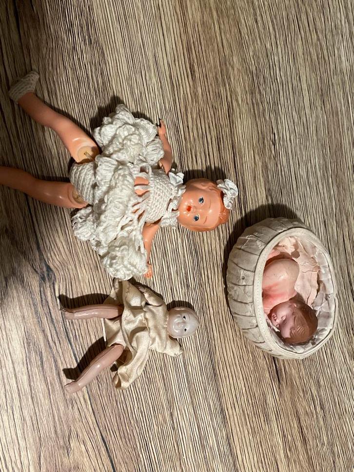 Celluloid Popjes - Vintage Set van 3, Kinderen en Baby's, Speelgoed | Poppen, Gebruikt, Overige typen, Ophalen of Verzenden