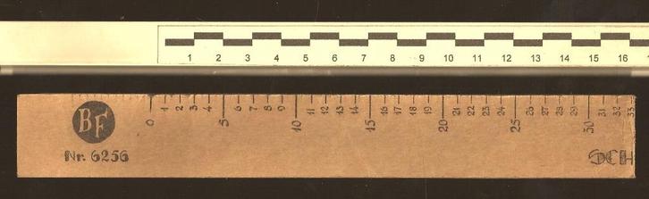 Liniaal - papier - onbekende maateenheid, Antiek en Kunst, Antiek | Gereedschap en Instrumenten, Ophalen of Verzenden