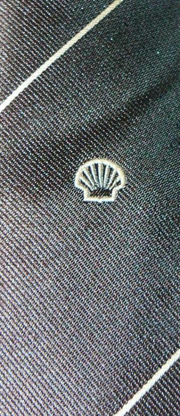 Shell stropdas bruin met beige strepen beschikbaar voor biedingen
