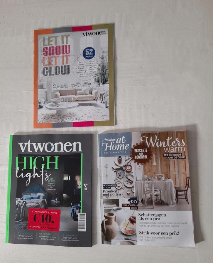 Ariadne at Home en 2x VT Wonen. Voor bijv. moodboard, Boeken, Tijdschriften en Kranten, Zo goed als nieuw, Sport en Vrije tijd