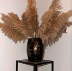 Glazen vaas met/zonder pluimen, Huis en Inrichting, Ophalen, Zwart, Nieuw, Glas