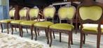 6 Barok Eetkamerstoelen met Groene Bekleding, Ophalen