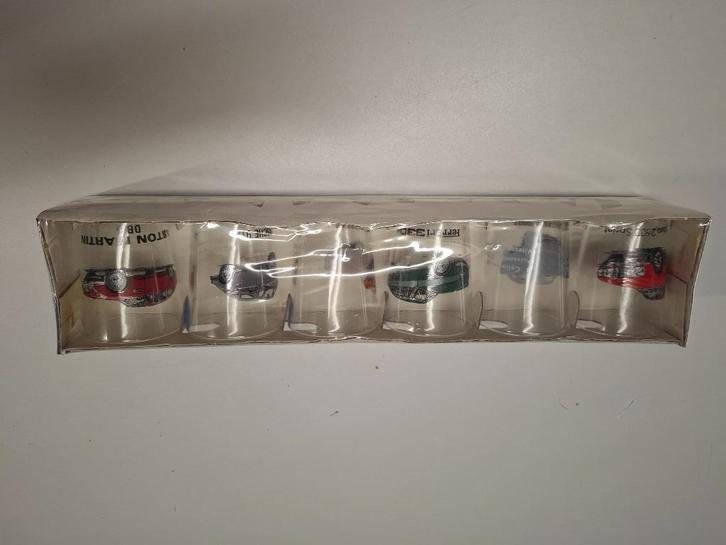 Retro nieuw in verpakking limonade glazen met automerken, Verzamelen, Glas en Borrelglaasjes, Nieuw, Frisdrankglas, Ophalen of Verzenden