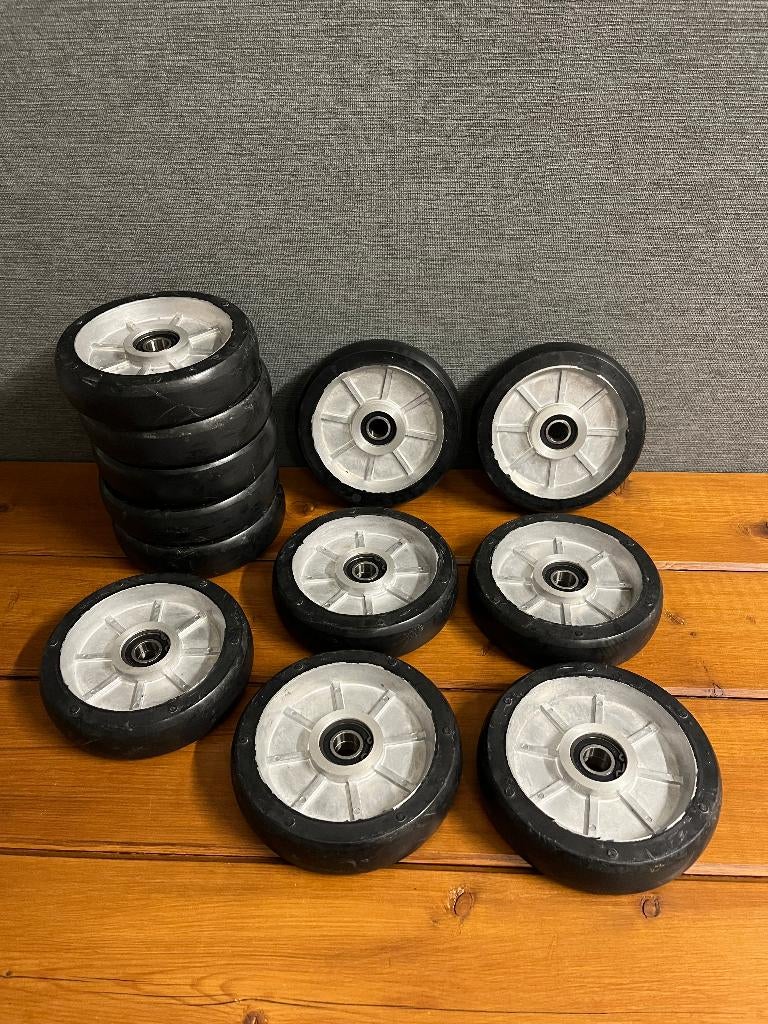 Degelijke losse aluminium wielen met rubber loopvlak 150mm, Doe-het-zelf en Verbouw, Zwenkwielen, Ophalen of Verzenden, Nieuw