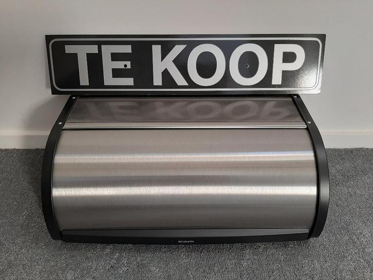 Brabantia rvs broodtrommel met schuifdeksel z.g.a.n., Huis en Inrichting, Keuken | Keukenbenodigdheden, Zo goed als nieuw, Ophalen