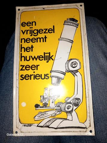 Humoristisch Reclamebord - Huwelijk beschikbaar voor biedingen