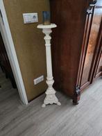 Metalen vintage kandelaar , wit. 100 cm hoog, Ophalen of Verzenden