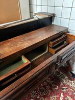 Houten bureau / schrijftafel met opklapbaar blad en laden, Ophalen, Gebruikt, Bureau