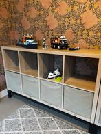 Ikea kallax kast eiken met zwart onderstel en manden, Huis en Inrichting, Ophalen, Zo goed als nieuw, Minder dan 150 cm, Minder dan 100 cm