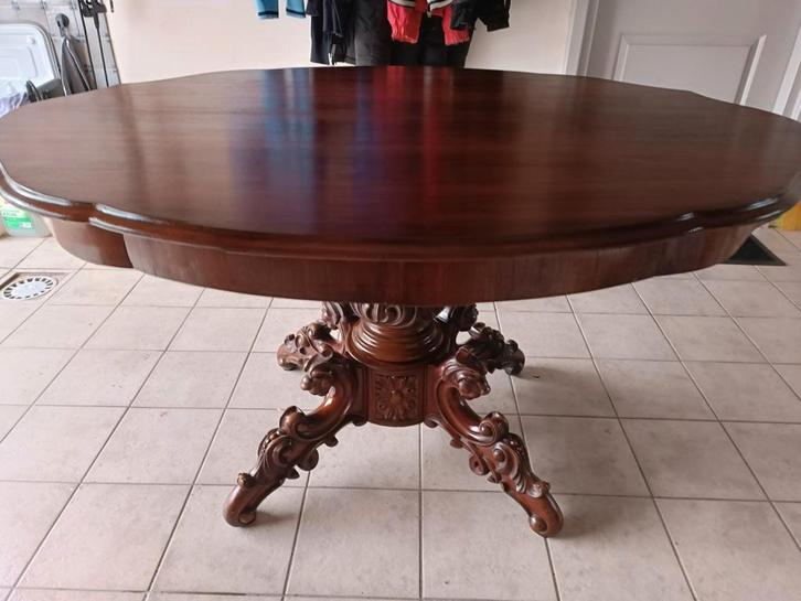 Antieke Biedermeier Mahonie  ovale tafel, Antiek en Kunst, Antiek | Meubels | Tafels, Ophalen