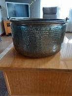 Mooie messing houtbak, Overige materialen, Gebruikt, Mand, Rond