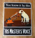 HMV emaille bord metalen schildje His Master's Voice LP, Ophalen of Verzenden, Gebruikt