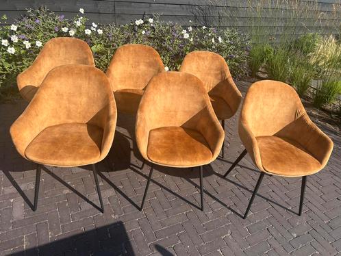 Montel eetkamerstoelen 6 stuks in fluweel en bouclé stof, Huis en Inrichting, Stoelen, Nieuw, Vijf, Zes of meer stoelen, Stof