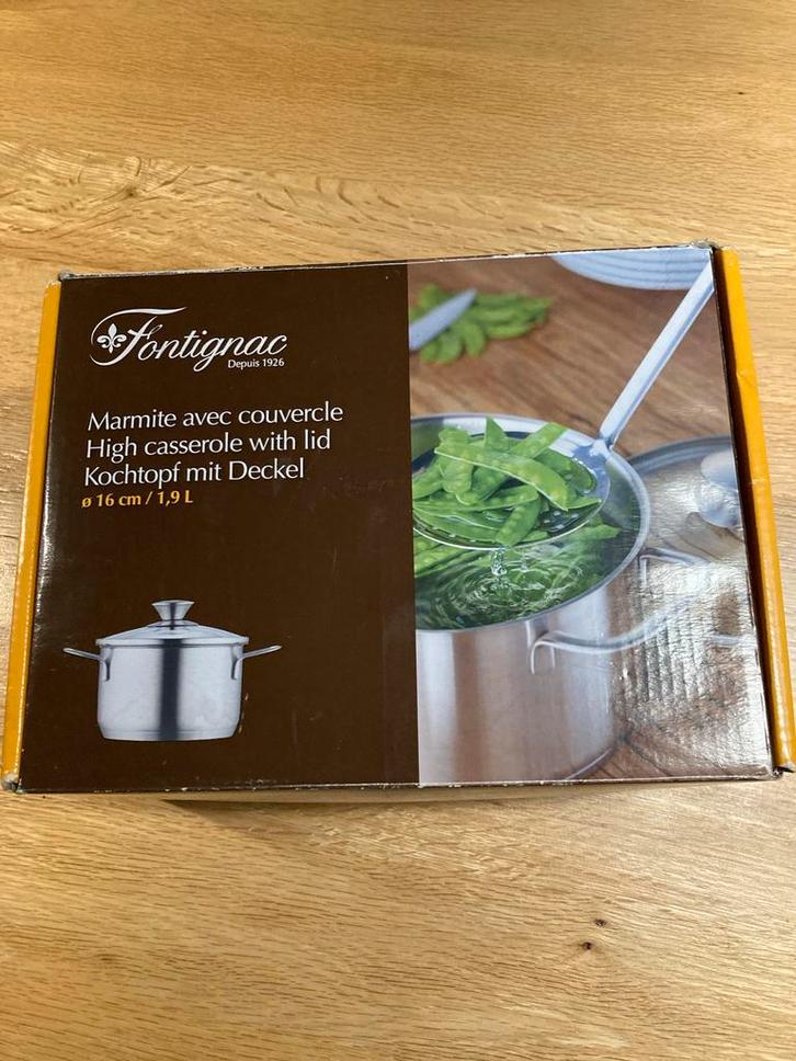 Fontignac Kookpan met Deksel - Nieuw in Doos!, Huis en Inrichting, Keuken | Potten en Pannen, Nieuw, Kookpan of Snelkookpan, Rvs