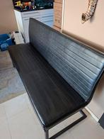 Industriële Eetbank met 3 Stoelen - Zwart, Ophalen, Gebruikt, Zwart, Tweepersoons