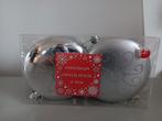 6 stuks nieuwe platte kerstballen zilver, Ophalen of Verzenden, Nieuw