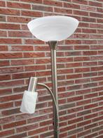 Vloerlamp RVS met melkglas + leeslamp, Huis en Inrichting, Lampen | Vloerlampen, Modern, 150 tot 200 cm, Gebruikt, Ophalen