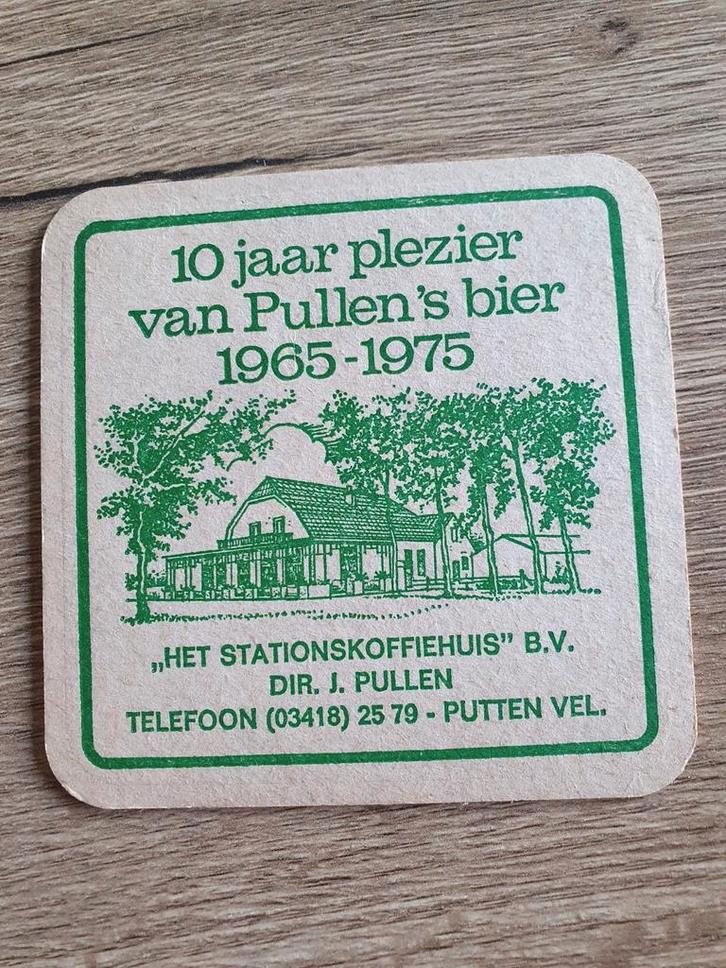 Bierviltje het stationskoffiehuis Putten, Verzamelen, Biermerken, Zo goed als nieuw, Viltje(s), Overige merken, Ophalen of Verzenden