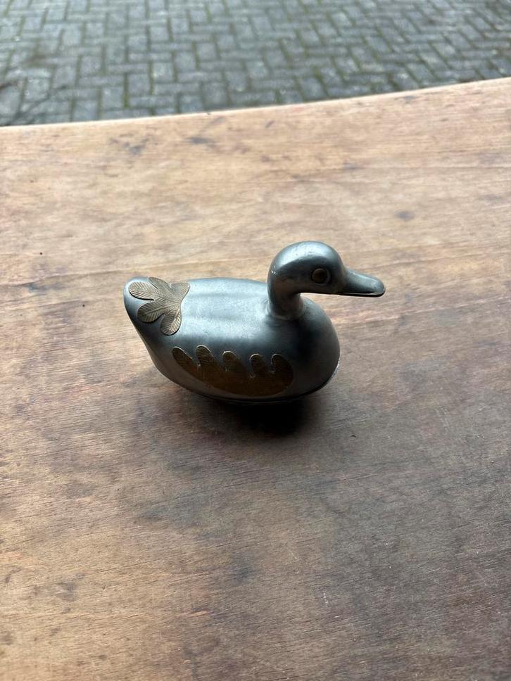 Tinnen eend – decoratief beeldje, Antiek en Kunst, Antiek | Tin, Ophalen of Verzenden