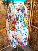 YV6229: Vintage 80's/90's Floral Pleated Skirt Rok, Maat 38/40 (M), Overige kleuren, Ophalen of Verzenden, Vintage