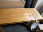 eettafel massief blank eiken met inlegblad 160 tot 205 cm, Huis en Inrichting, Eikenhout, 200 cm of meer, Zo goed als nieuw, Vijf personen of meer