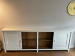 Brede lage kast met schuifdeuren, wit, Huis en Inrichting, Ophalen, Gebruikt, 100 tot 150 cm, 200 cm of meer