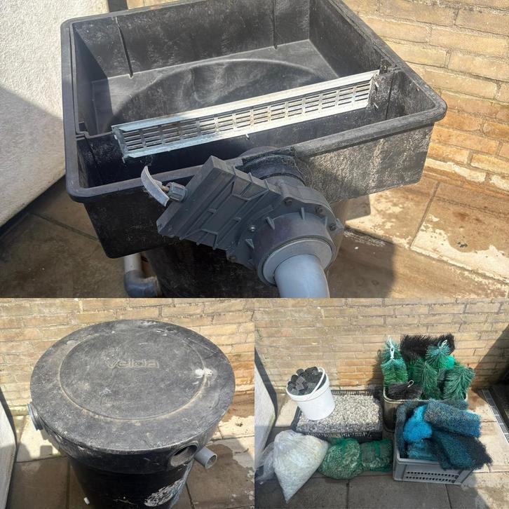 2x Vijverfilter + filtermateriaal Velda filter borstels etc., Tuin en Terras, Vijver-toebehoren, Gebruikt, Vijverfilter, Ophalen