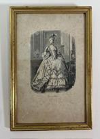 Antieke Franse set lijsten lithografieën Madame Dubarry, Ophalen of Verzenden