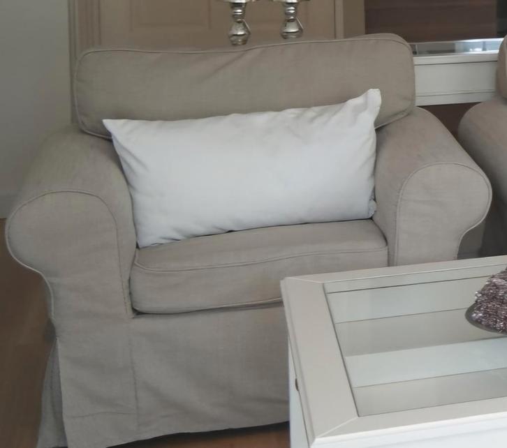 IKEA EKTORP fauteuil taupe kleurig, Huis en Inrichting, Banken | Sofa's en Chaises Longues, Zo goed als nieuw, Eenpersoons, Minder dan 150 cm