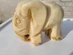 antiek vintage zware massief marmer olifant beeld, Ophalen of Verzenden