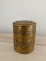 Vintage goudkleurig metalen potje voor potpourri, Antiek en Kunst, Ophalen of Verzenden
