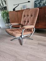 Vintage Relaxfauteuil – Jaren '70, Ophalen, Gebruikt, 75 tot 100 cm, Metaal