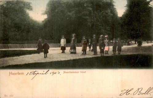 Parkwandeling in Haarlemmerhout, 1903, Verzamelen, Ansichtkaarten | Nederland, Gelopen, Noord-Holland, 1920 tot 1940, Ophalen of Verzenden