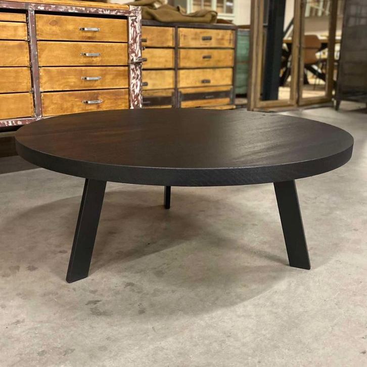 Ronde Eiken Salontafel 100cm., Huis en Inrichting, Tafels | Eettafels, Nieuw, 50 tot 100 cm, 50 tot 100 cm, Rond, Eikenhout, Ophalen of Verzenden