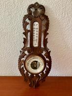 Sierlijke donker houten barometer en themperatuurmeter, Audio, Tv en Foto, Weerstations en Barometers, Ophalen of Verzenden, Gebruikt