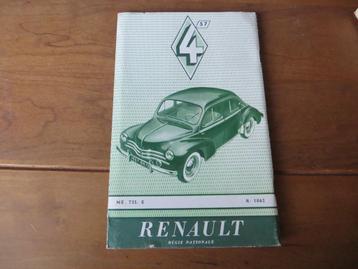 NL Instructieboek Renault 4 CV 1957, modeljaar 1957 beschikbaar voor biedingen