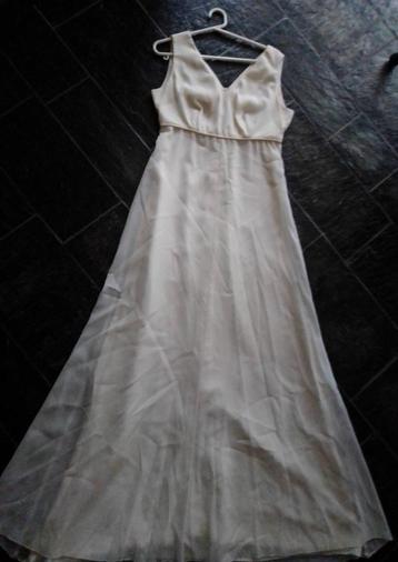 Romantische Vintage trouwjurk organza creme '70 (38/40) beschikbaar voor biedingen