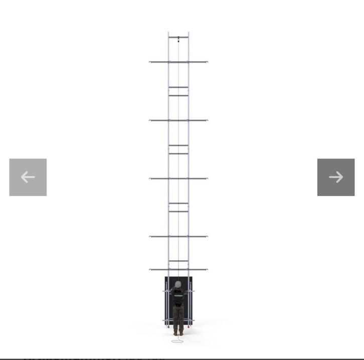 Euroscaffold Solarlift (touw) - 10.20m werkhoogte - L250cm, Doe-het-zelf en Verbouw, Steigers, Zo goed als nieuw, Overige typen
