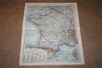 Originele oude kaart Frankrijk - circa 1905 !!, Boeken, Atlassen en Landkaarten, Gelezen, Frankrijk, Ophalen of Verzenden