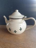Vintage Emaille Theepot met Fleur de Lis, Antiek en Kunst, Antiek | Emaille, Ophalen of Verzenden
