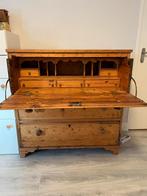 Secretaire massief hout, 3 lades, antiek/vintage, Ophalen, Gebruikt