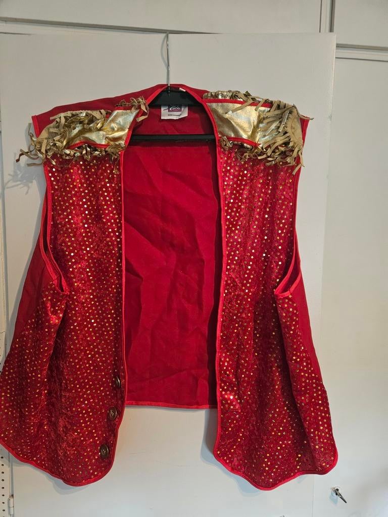 Velours western vestje met gouden accenten, Overige typen, Maat 46/48 (XL) of groter, Ophalen of Verzenden, Rood