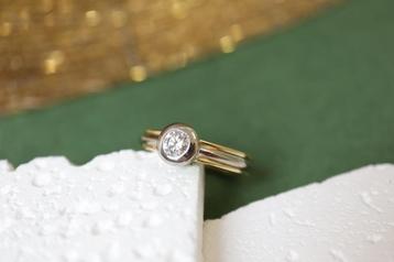 18 Karaat Massief Gouden Solitair Ring 0.30ct beschikbaar voor biedingen