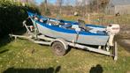 Vis boot staal met buitenboordmotor en kanteltrailer, Watersport en Boten, Ophalen, Zo goed als nieuw, Minder dan 6 meter, Minder dan 1500 kg