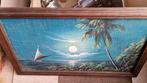 oud schilderij op paneel hout gesigneerd, Antiek en Kunst, Ophalen of Verzenden