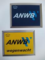 Twee oude stickers.  ANWB.  Wegenwacht., Ophalen of Verzenden, Zo goed als nieuw