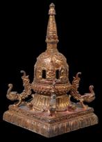 Nepalese vuurvergulde bronzen chaitya (stupa)