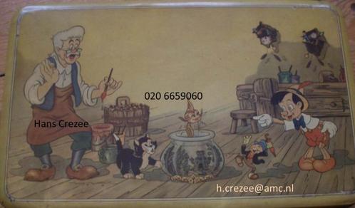 gezocht oud antiek Disney Pinocchio blik doos 1939 1940 1950, Verzamelen, Blikken, Gebruikt, Overige, Overige merken, Ophalen of Verzenden