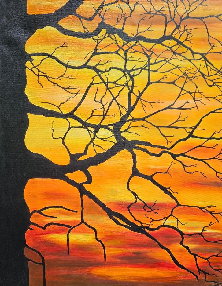 Schilderij "Silhouettes de branches" - Jonathan Pradillon, Antiek en Kunst, Kunst | Schilderijen | Modern, Ophalen