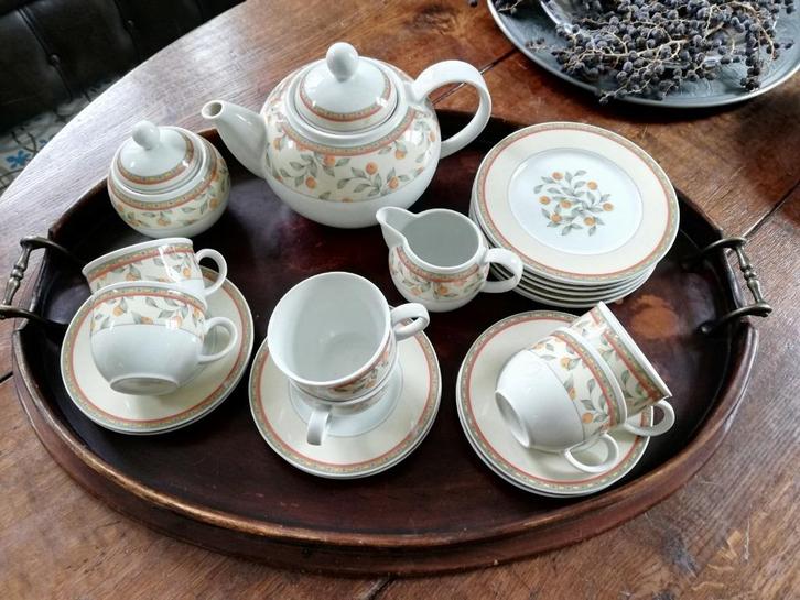 Art+Design Koffietijd, Theeservies 6 pers +5 diepe borden, Huis en Inrichting, Keuken | Servies, Zo goed als nieuw, Bord(en), Overige stijlen